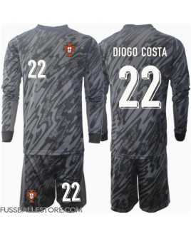 Günstige Portugal Diogo Costa #22 Torwart Auswärts Trikotsatzt Kinder EM 2024 Langarm (+ Kurze Hosen)